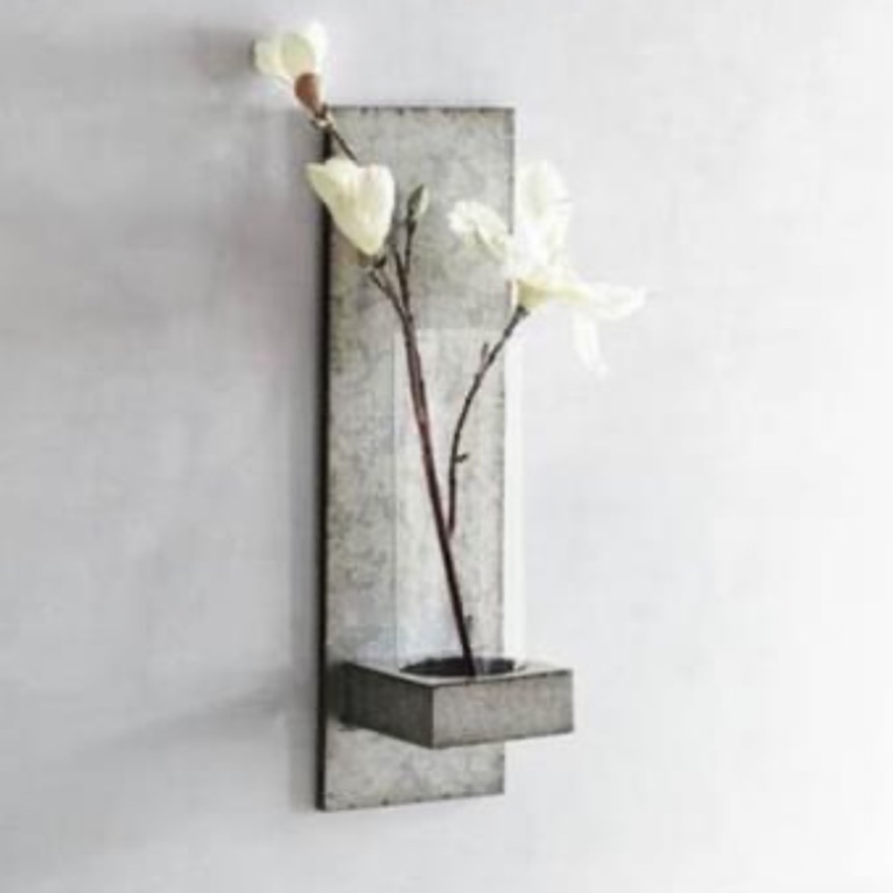 MAGNOLIA HOME GALVANIZED HANGING VASE SCONCE